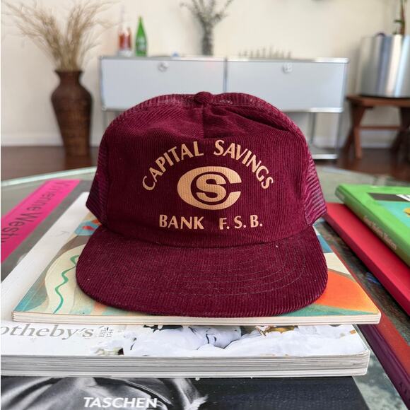 Vintage Other - Capital Savings Bank 1990's Corduroy Vintage Snapback Hat